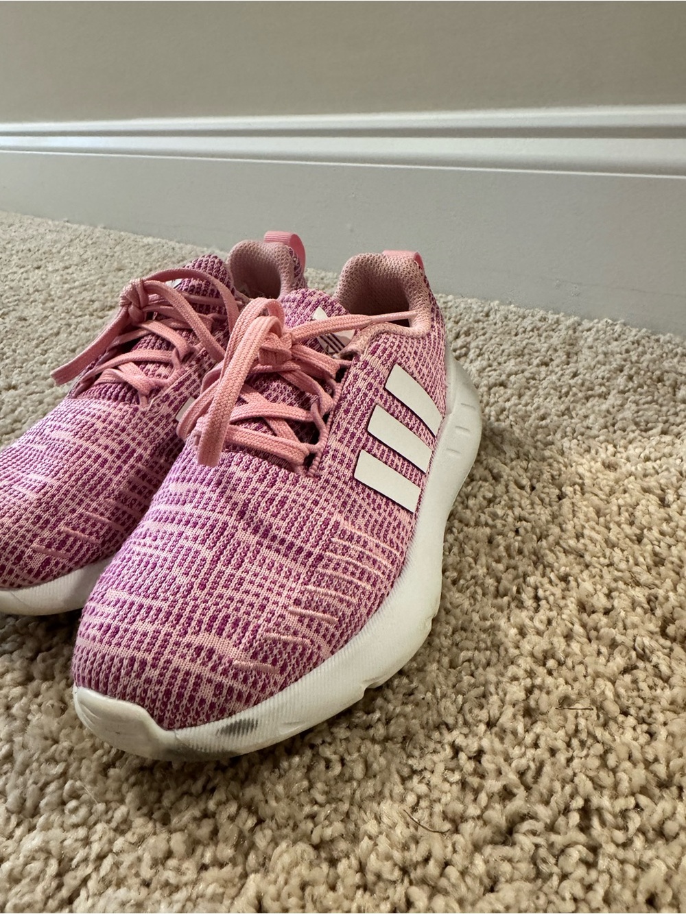 Adidas Originals Kids Pink Knit Sneakers Size 12K - Picture 4 of 11